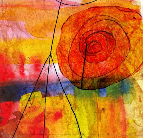 Abstract digital painting, colorful graffiti collage